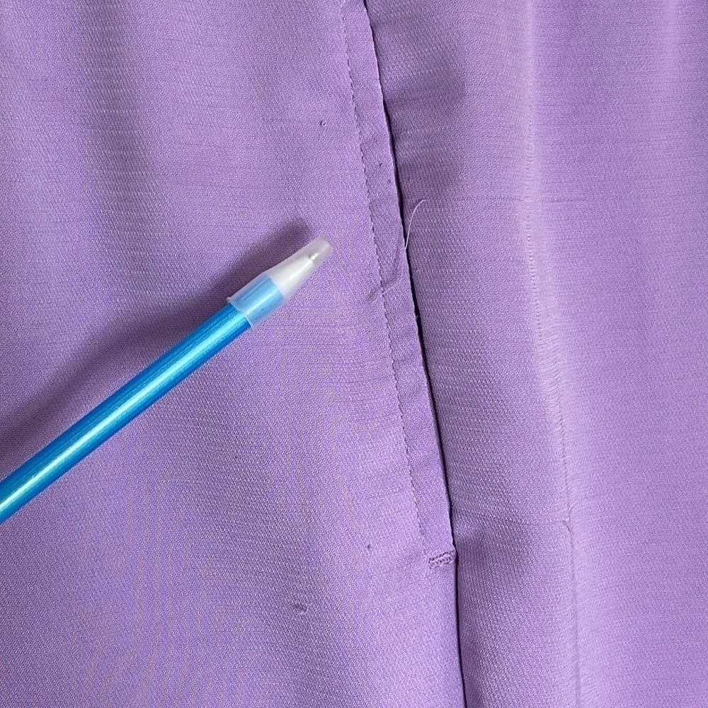 ZARA Lilac Purple Cropped Pants XS Stretch Elastic Waist Lightweight Pockets - Picture 6 of 14